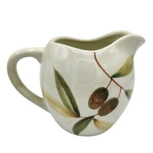 NEW 2005 Nicoise by Target Home Olive Leaves Plant Ceramic Creamer Jar Pitcher